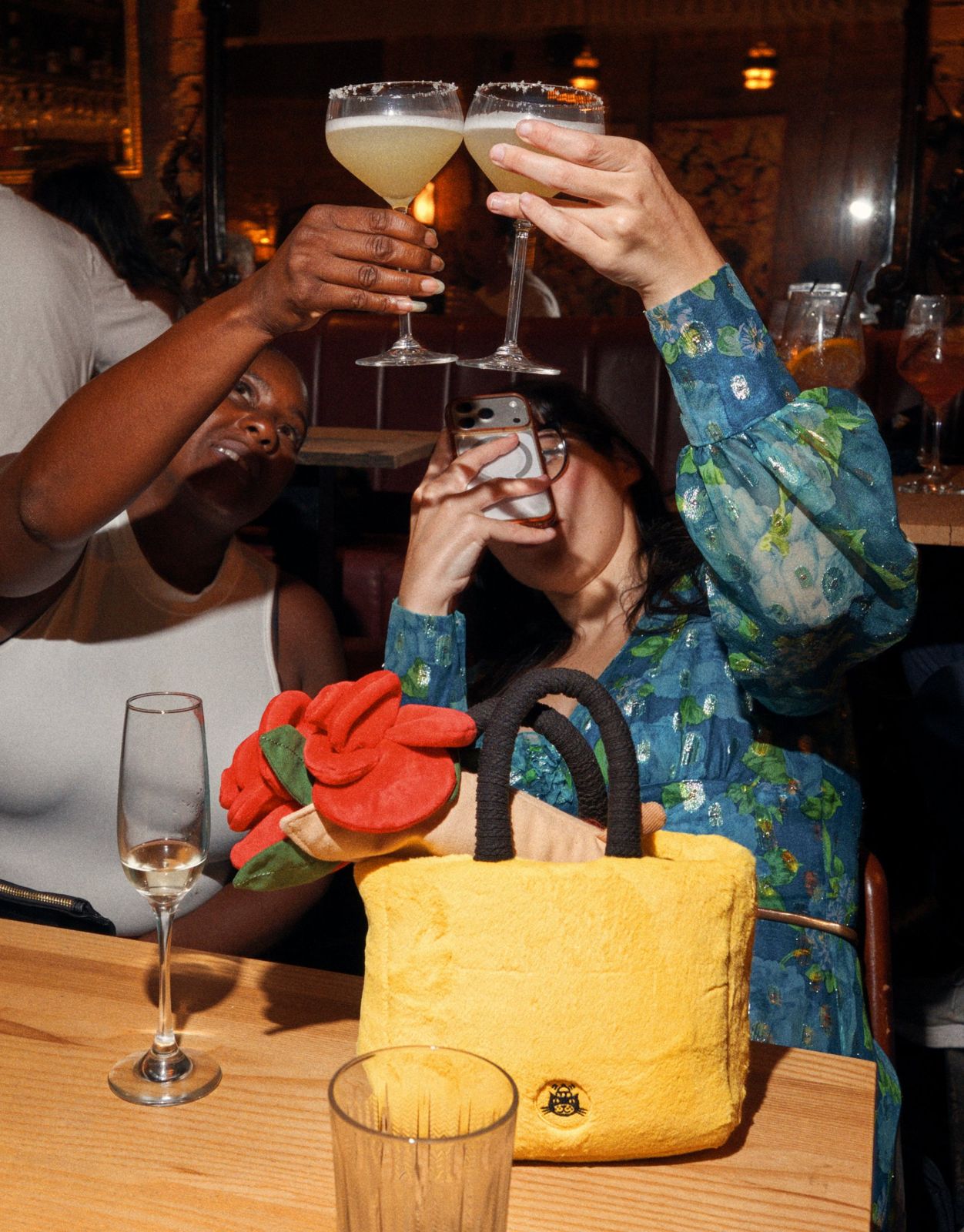 Margaritas raised for a toast