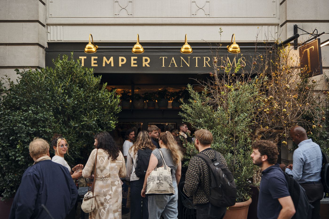 Guests gathered outside Temper Tantrums on Wimpole Street